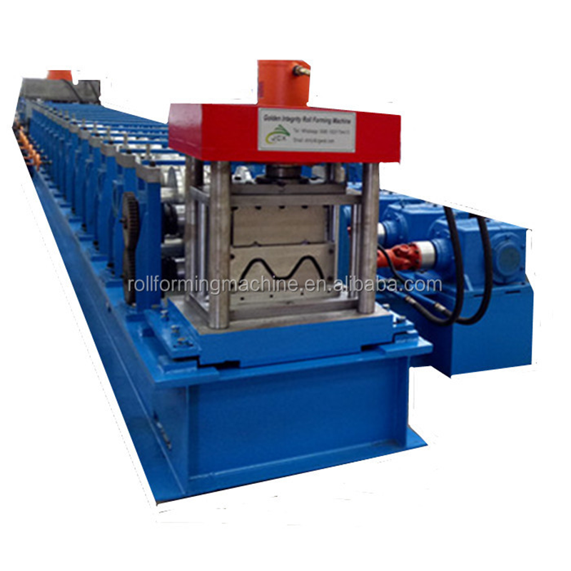  Blue Color Full Automatic 2 Waves High Speed Highway Guardrail Roll Forming Machine