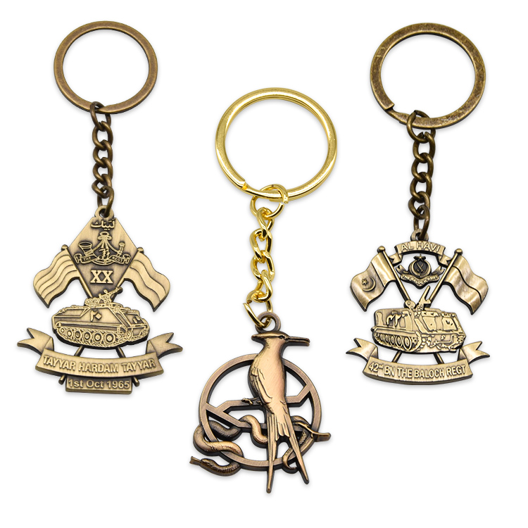 Custom Cartoon Pendant Label Key Tags Antique Bronze 3D Keychain