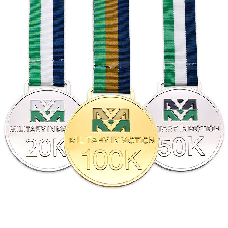 OEM Zinc Alloy Soft Enamel Metal 5K 10K 20K 100K Running Marathon Race Sport Custom Medal