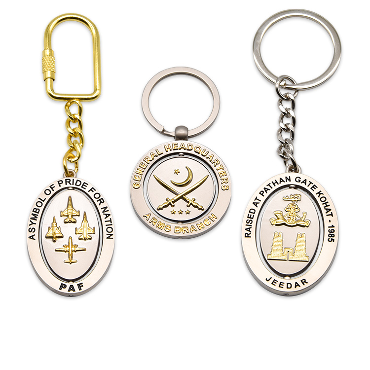 No Minimum Order Wholesale Custom Metal Souvenir Spinner Keychain