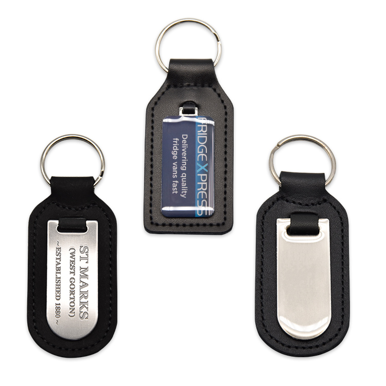 Manufacturer Custom Metal Leather Pu Logo Promotional Blank Keychain