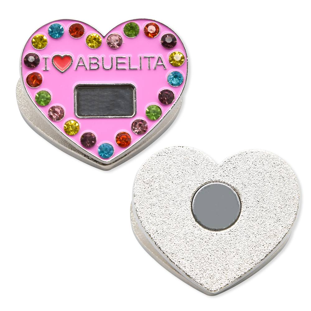 Custom Fridge Magnetic Heart Shape With Color Stones