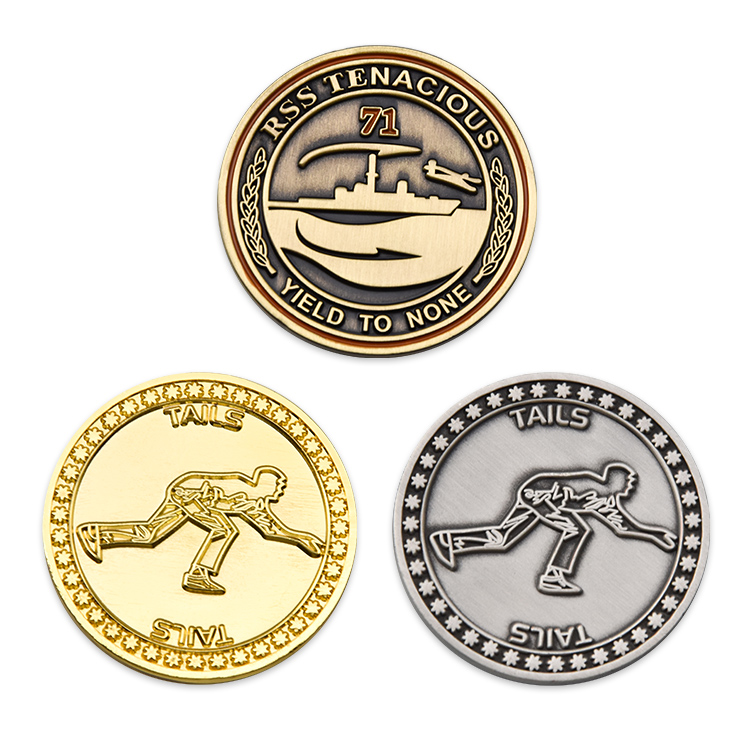 Custom Gold Silver Bronze Zinc Alloy 3D Metal Challenge Coin