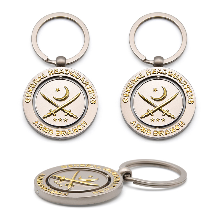 No Minimum Order Wholesale Custom Metal Souvenir Spinner Keychain
