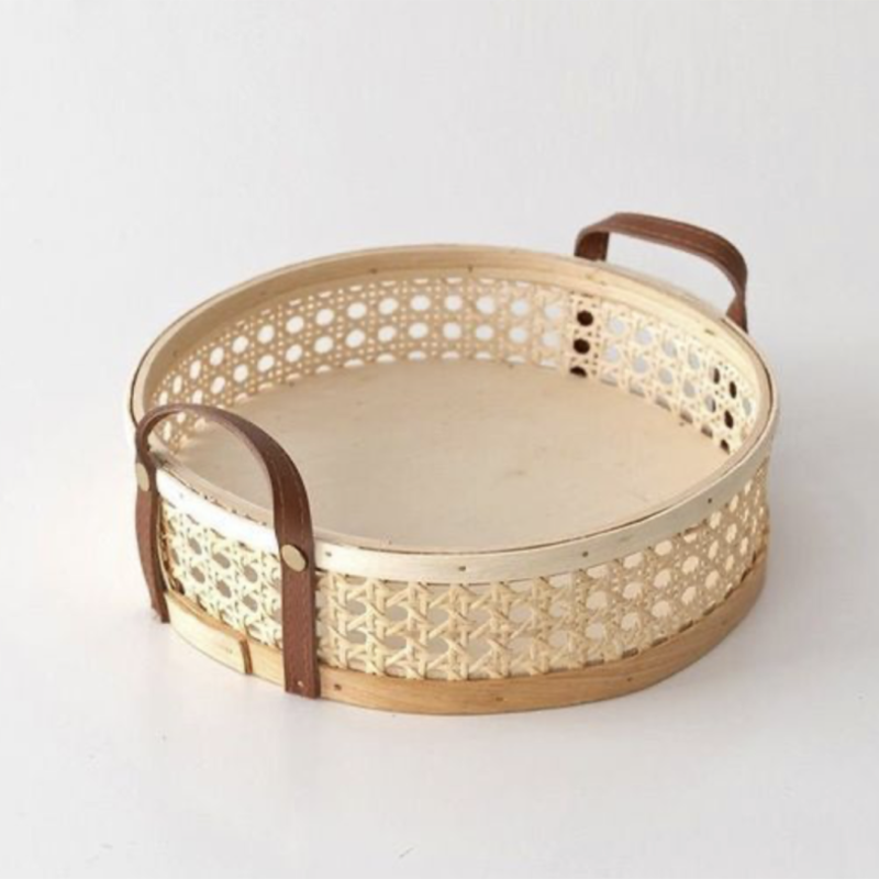 Beautiful Rectangle Wood Tray With Mesh Decorative Trays