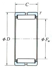 Solid Needle Roller Bearings Inscribed Circle Diameter 63-390mm