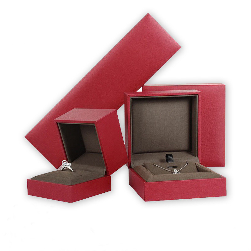 Hot sale red leatherette paper jewelry box