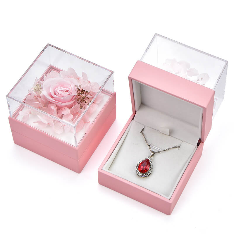 OEM Valentine's Day Preserved Flower Jewelry ring box Factory