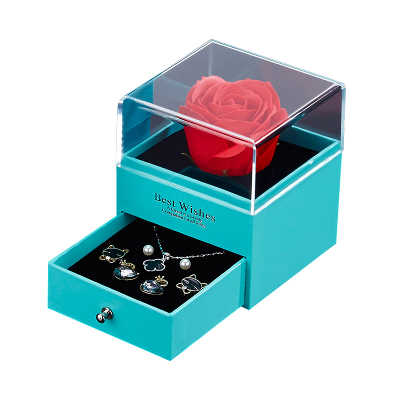Custom Logo Color Jewelry Gift Box Drawer with Soap Flower Supplier