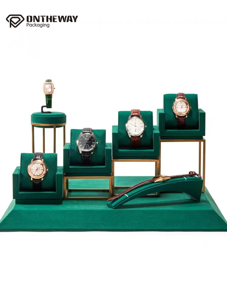 Luxurious green microfiber with MDF Watch display form China