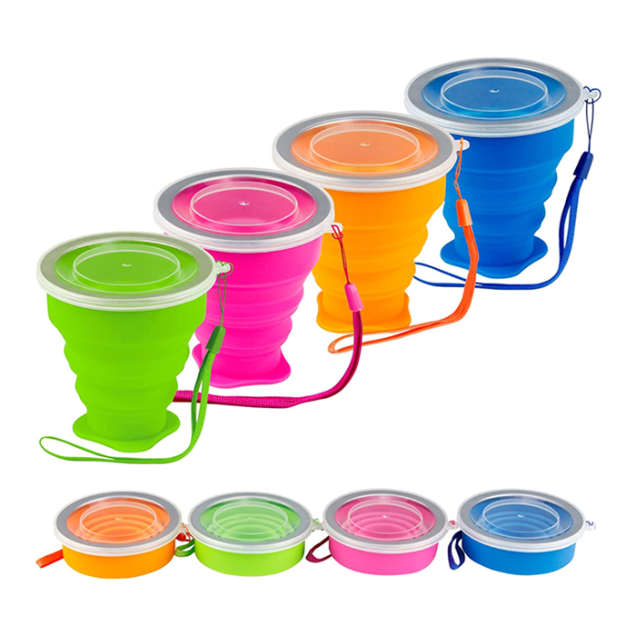 Customized Manufacturer Silicone folding travel cup