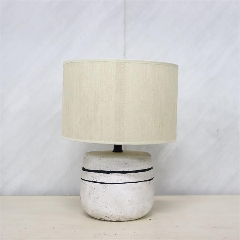 Minimalist distressed ceramic pleated table lamp