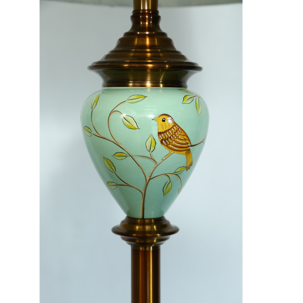 Hand-painted birds and flowers American ceramic floor lamp table lamp vintage