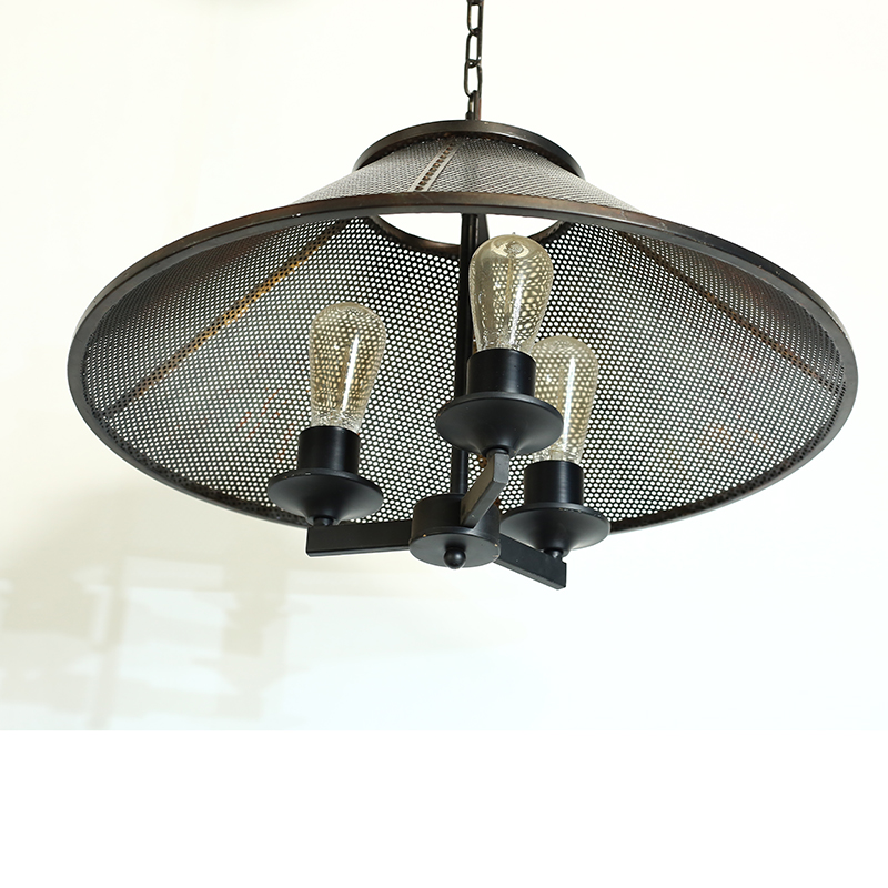 Umbrella shaped metallic old and used European and American style chandelier