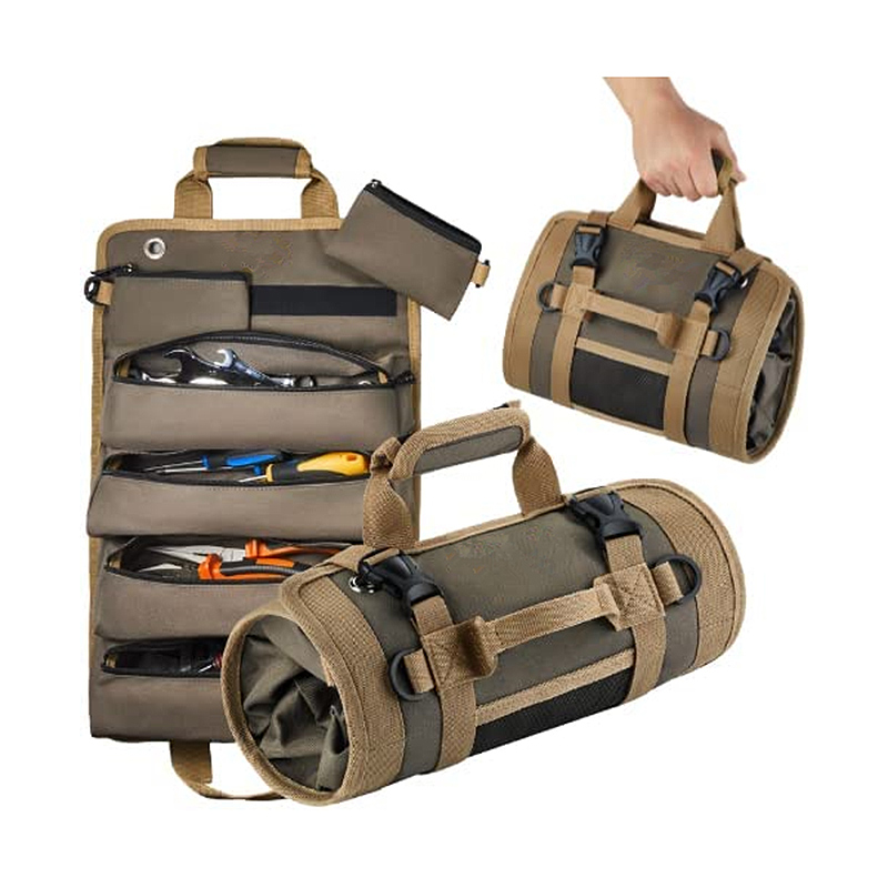 Tool Bag Organizers - Small Tool Bag W/Detachable Pouches, Heavy Duty Roll Up Tool Bag Organizer : 6 Tool Pouches - Tool Roll Organizer For Mechanic, Electrician & Hobbyist
