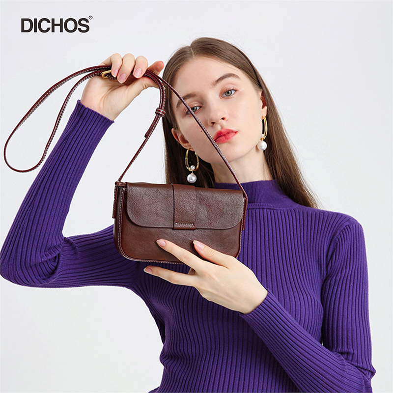 Ladies Leather Texture Crossbody Square Bag