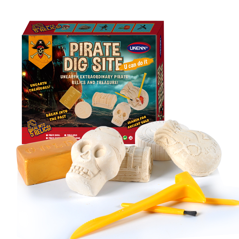 Pirate Archeology Excavation Kit Educational Toys Treasure hunt dig discover