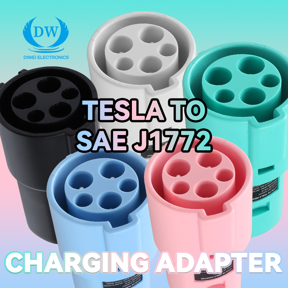 Colorful Tesla to sae j1772 240V AC 60A charging adapter