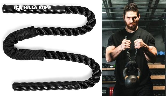 Plastic dumbbell with Rope  PoochDVD