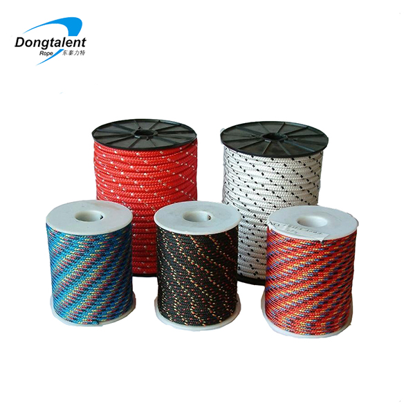 high strength pp/polyester/nylon double braided cord rope with assorted color
