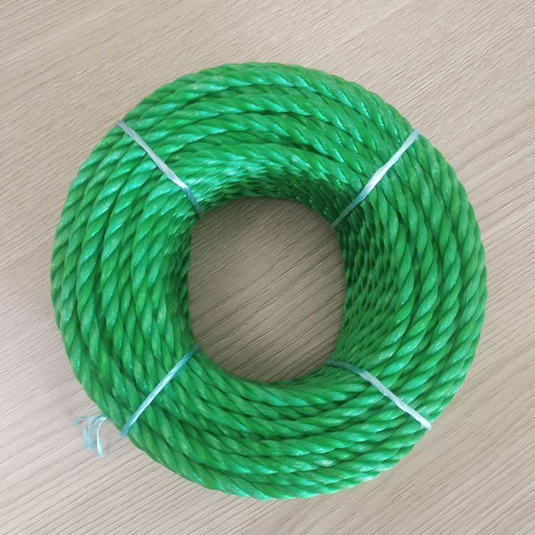 Agriculture UV Resistant High Density Polyethylene PE 3 Strand Rope Nylon Rope Plastics 6MM 8MM 10MM Orange Black Green