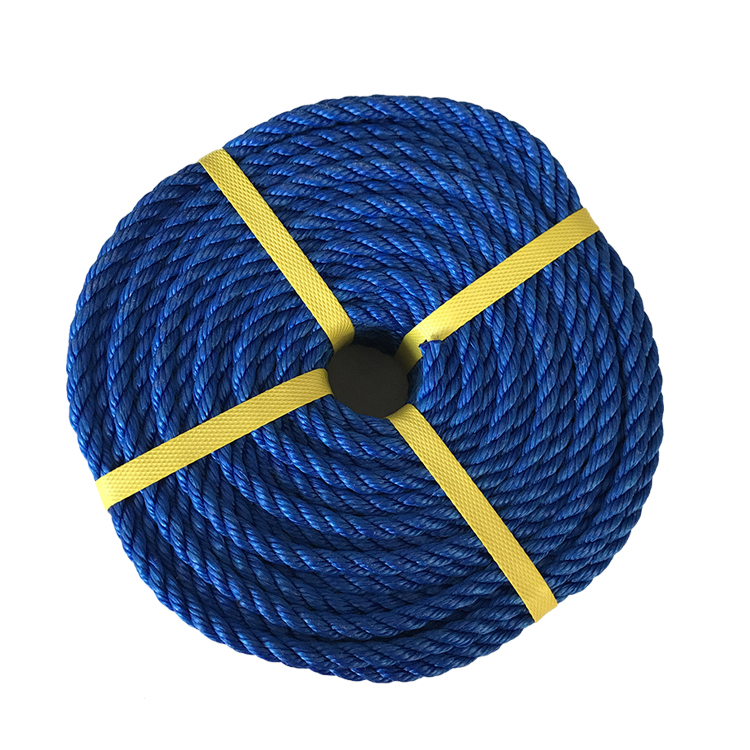 Plastic HDPE Blue Twisted ropes for fishing Pacakge with high strength 
