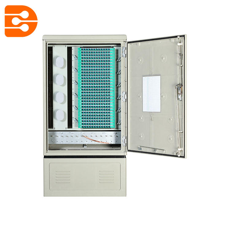  288 Cores Floor Standing Fiber Optic Cross Cabinet 