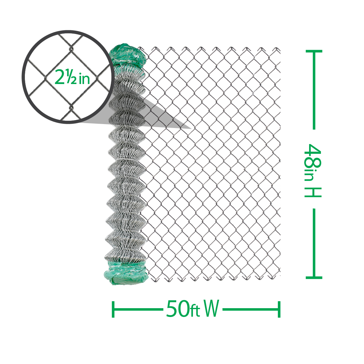 Green chain link fence