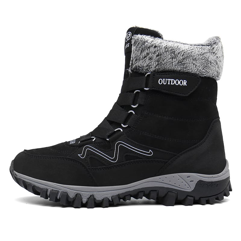 Durable flat double face wool lining lace-up durable outdoor  snow boots women 