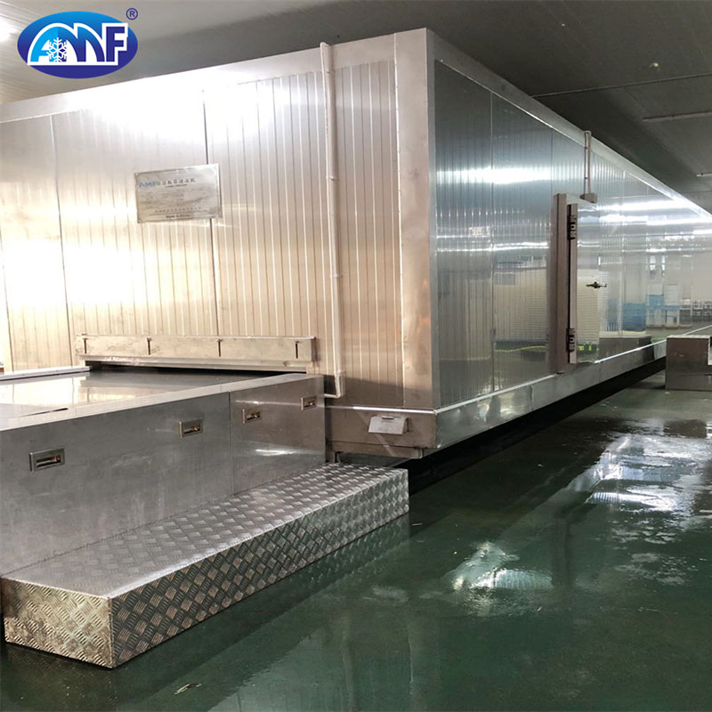 Impingement Solid Belt Tunnel Freezer for Fish, Shrimp, Meat, Fish fillet, Seafood.