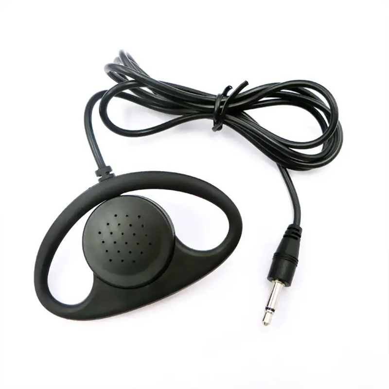 D-Shaped Earhook Earpiece 3.5mm 1-Pin Plug Soft Rubber Earpiece Headset