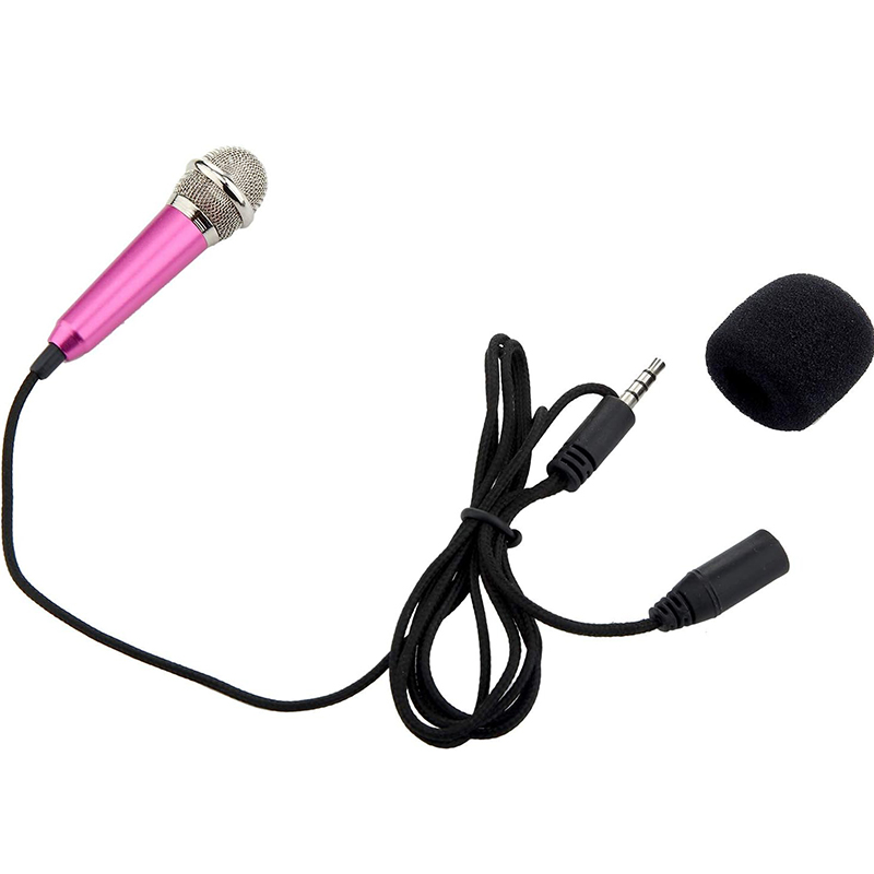 Mini Microphone Portable Vocal Microphone Mini Karaoke Microphone for Mobile Phone Laptop Notebook, 4 Colors