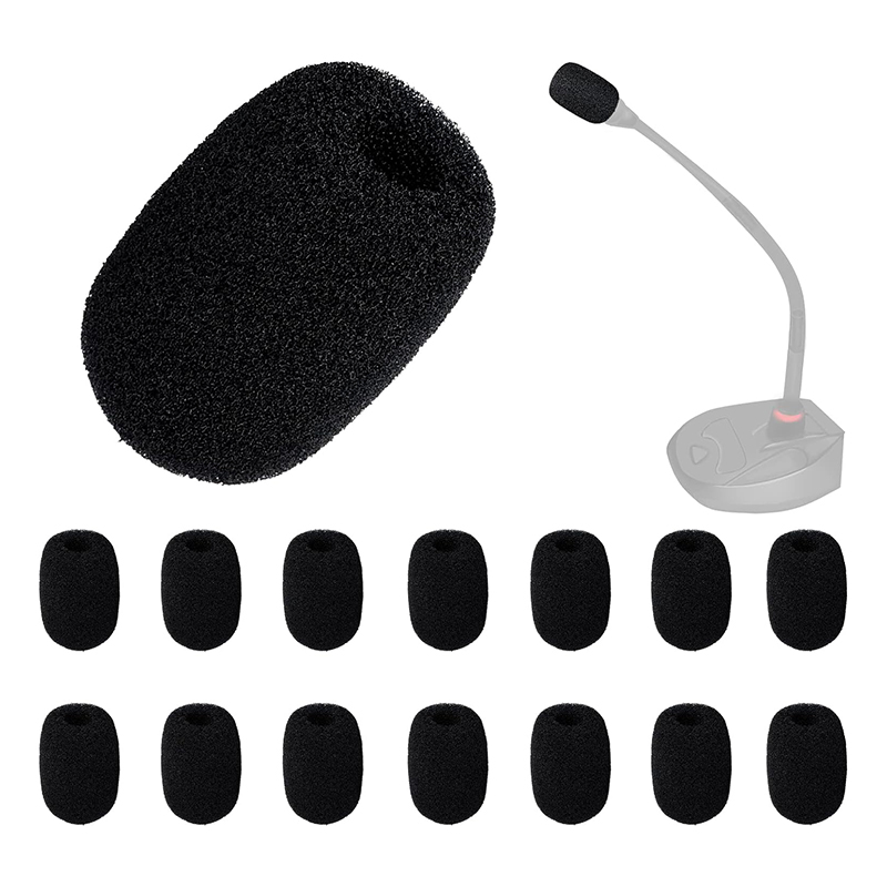 Mini Foam Microphone Windscreens, High Density Foam Microphone Covers for Lavalier Microphone Headsets (Black)