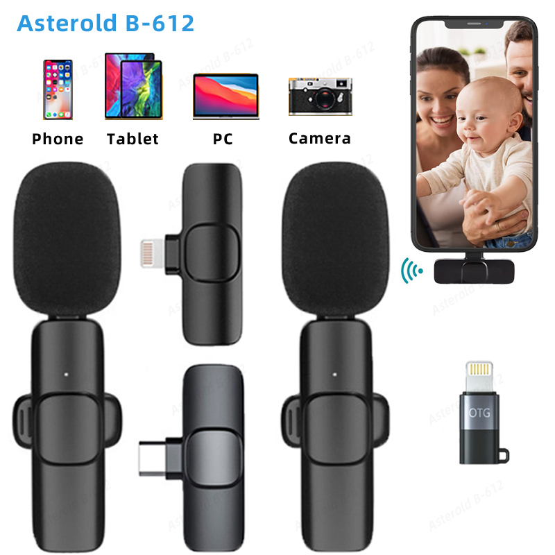 Wireless Lavalier Microphone for iPhone/iPad/Android/Laptop
