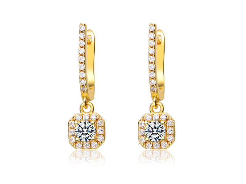 Stelring Silver CZ Pave drop Earring 