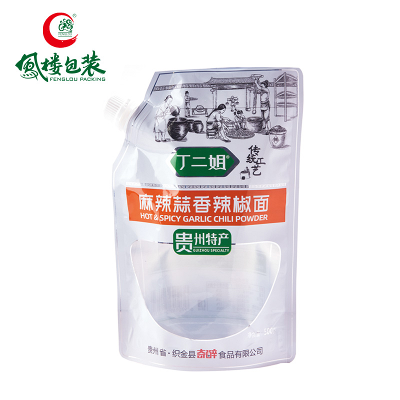 Custom food grade  material spout pouches for seasoning liquid 