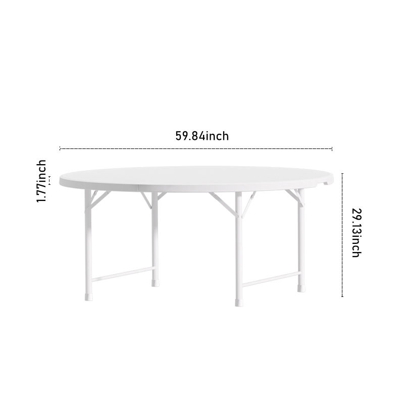 5 foot 152cm Portable Outdoor Picnic Plastic Round Folding Tables 
