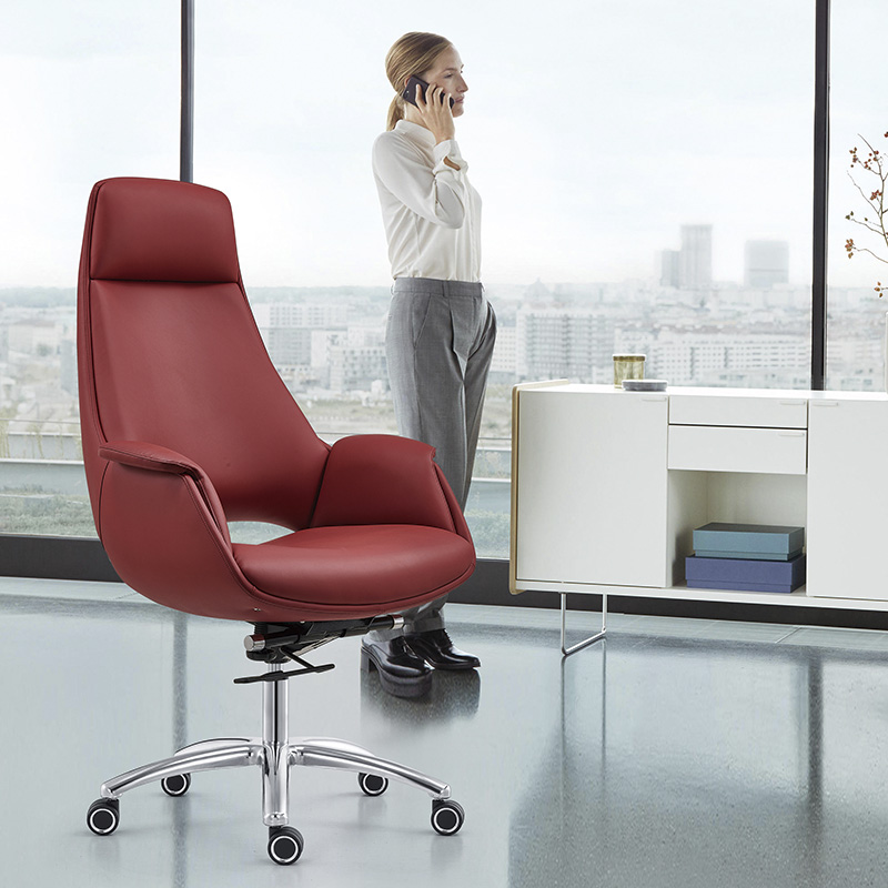  Double Layer Plywood Computer Chair, PU Leather Office Chair, Executive Desk Chair