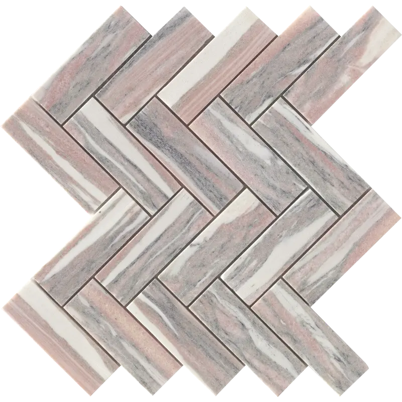 Herringbone Natural Marble Stone Mosaic Tile Mesh-Mounted For Floor and Wall 