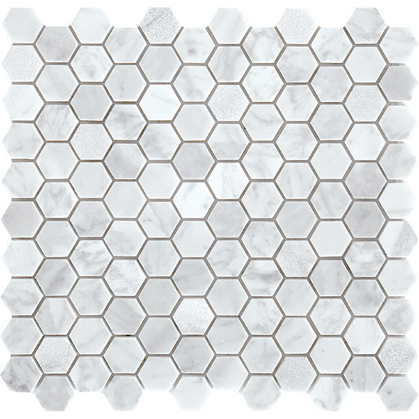 Hexagon Forma Tuscany Marble Mosaic Tile Mesh-Mounted For Floor and Wall 
