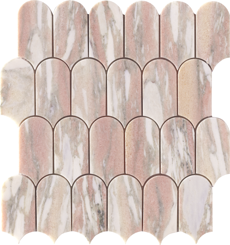 Feather Shape Natural Marble Stone Mosaic Tile Mesh-Mounted For Floor and Wall 