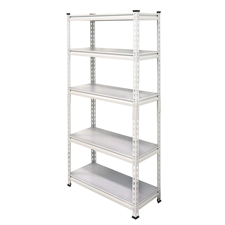 White color boltless storage shelf with laminated board