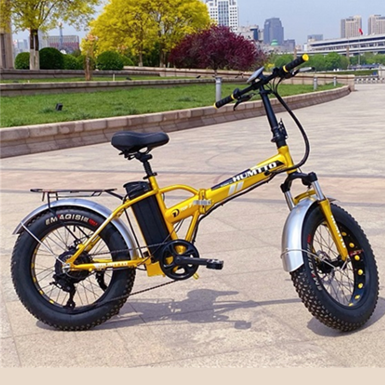 20 Inch Cool 4.0 Fat Tire Foldable Aluminum Alloy Frame Strong Power 48v 500w Lithium Battery Electric Mountain Bicycle