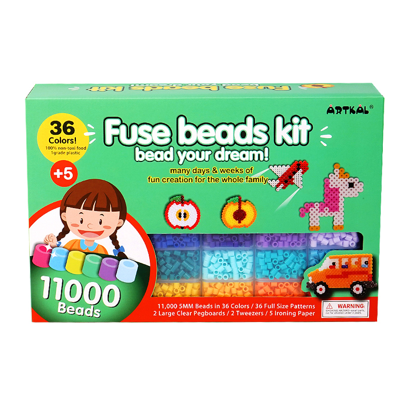 Artkal Fusion Beads Kit 11000beads in 36 Colors Melting Pleler Beads Kit