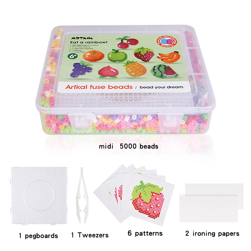 New Design Fruit Set DIY Craft Toy 12 Colors 5000 Artkal Beads Boxes Set S-5mm Fuse Beads. 