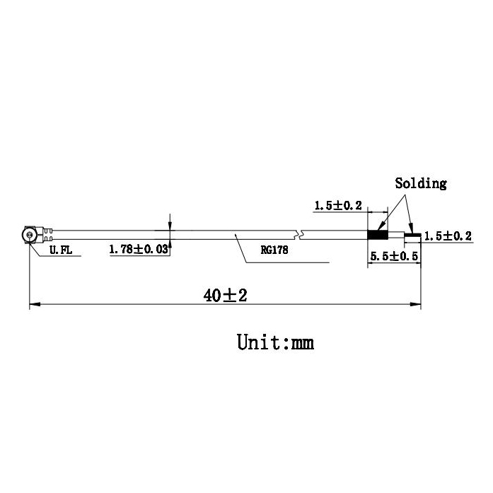 UFL-RG178/40MM-BXSX  RF Cable 