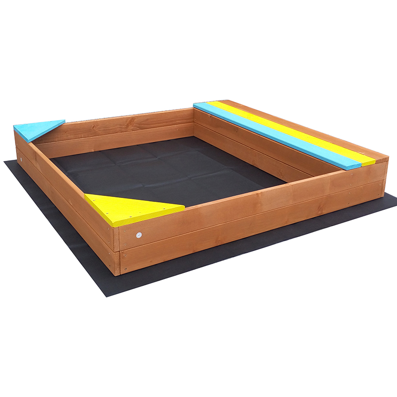 C069 Wood Sandpit with Seats and Storage For Kids