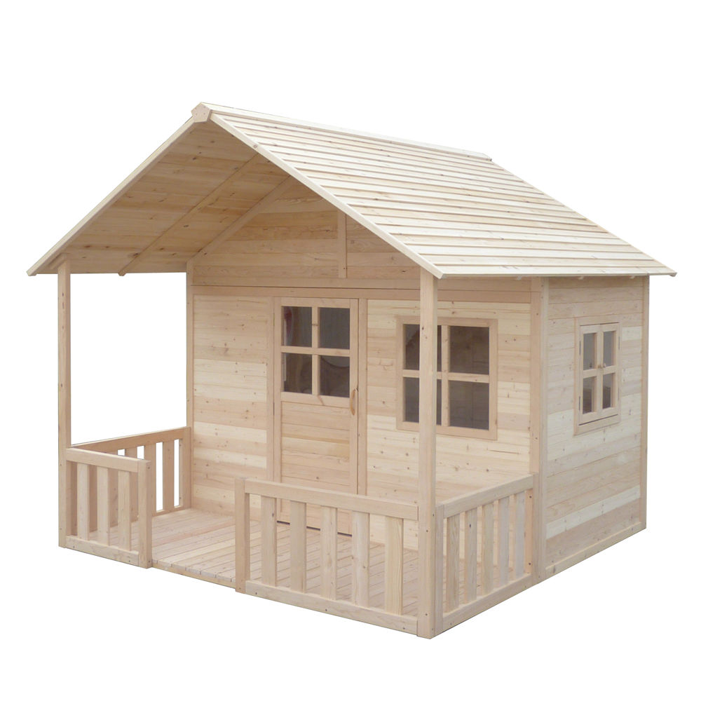 C156 Wooden Cubby Playhouse Outdoor For Children With Balcony