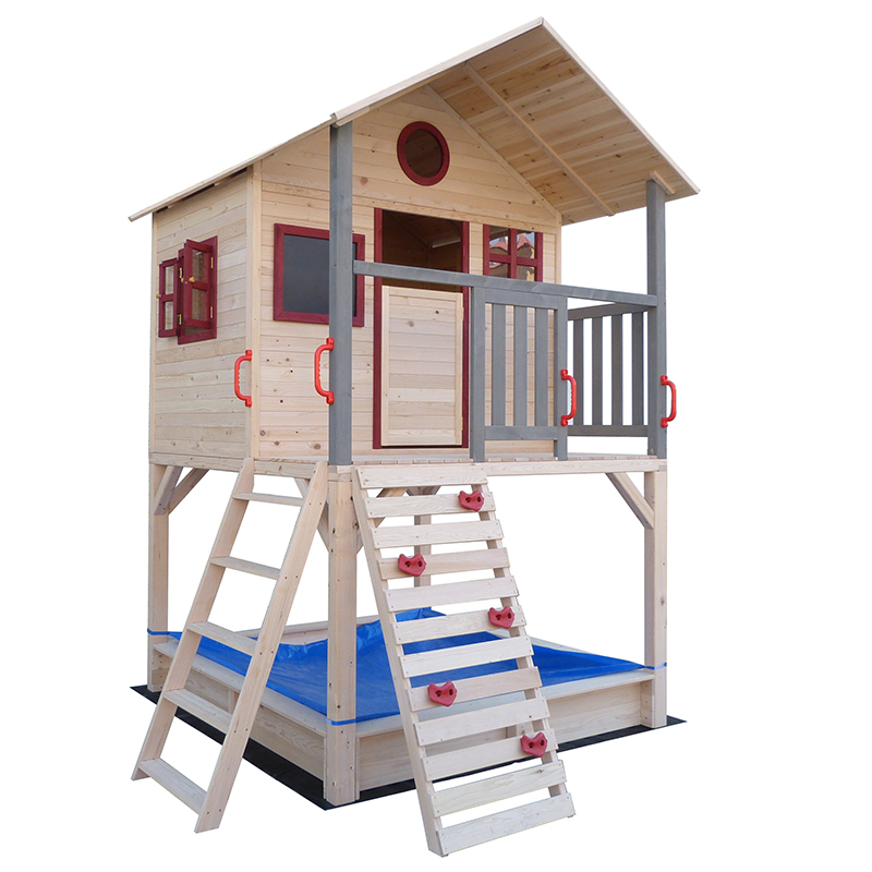 C298 Children Wooden Outdoor Playhouse With Sandbox 