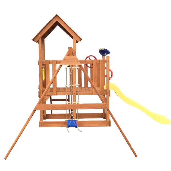 Wooden Kids Swing And Slide With Platform